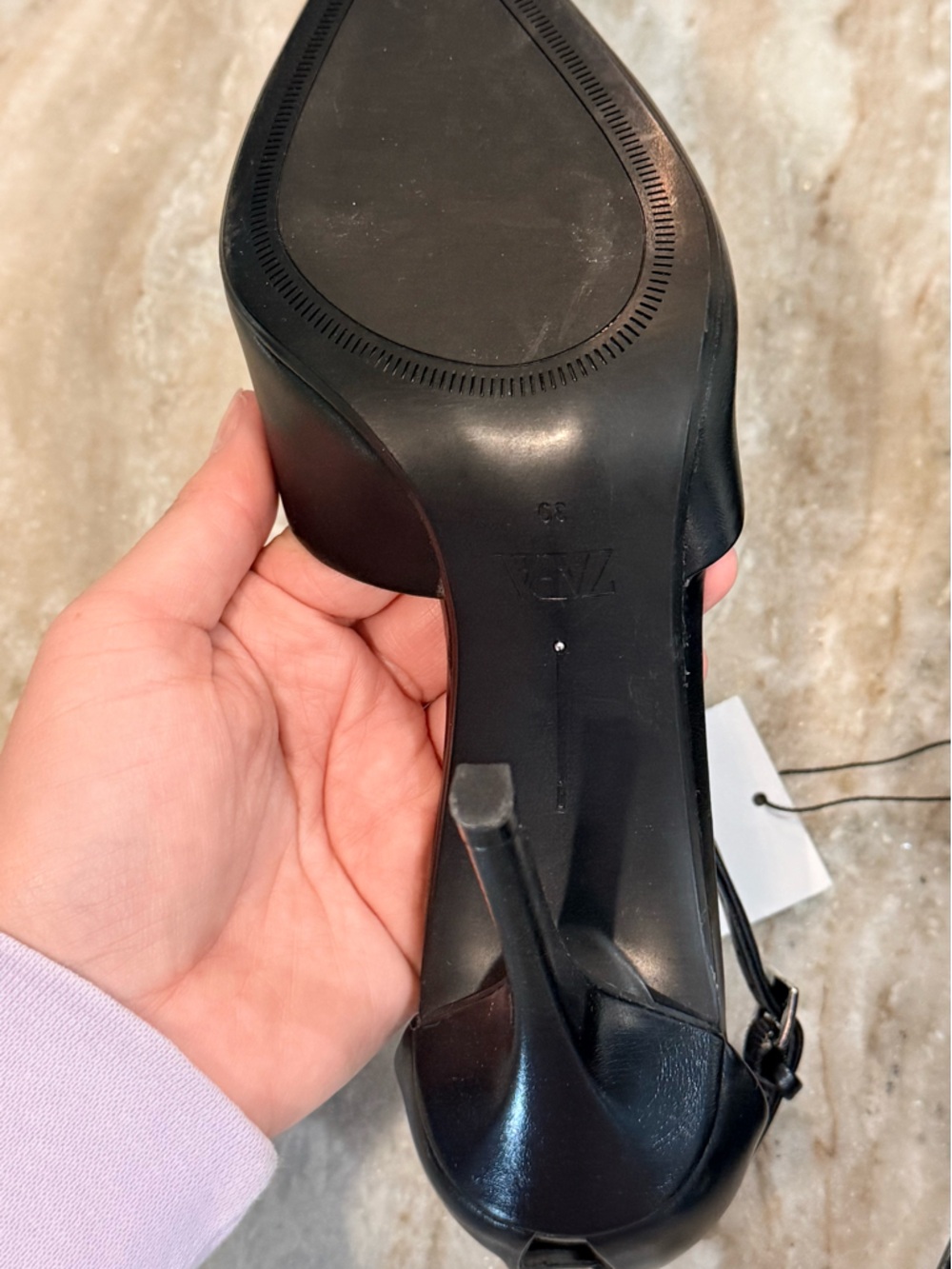 NWT Women’s ZARA black pointed toe heels- Size 39 - Picture 8 of 9